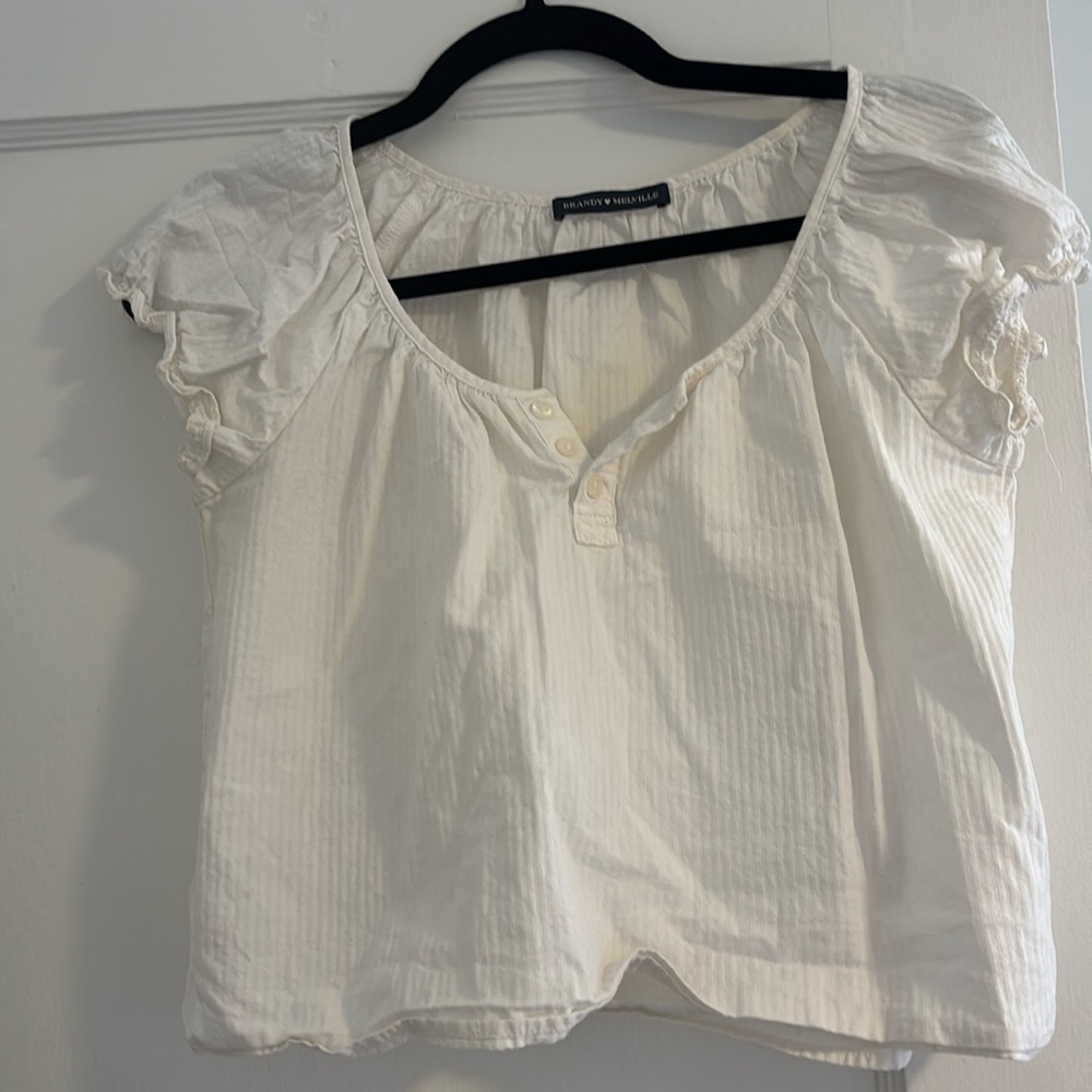 Brandy Melville white blouse. Maggie top